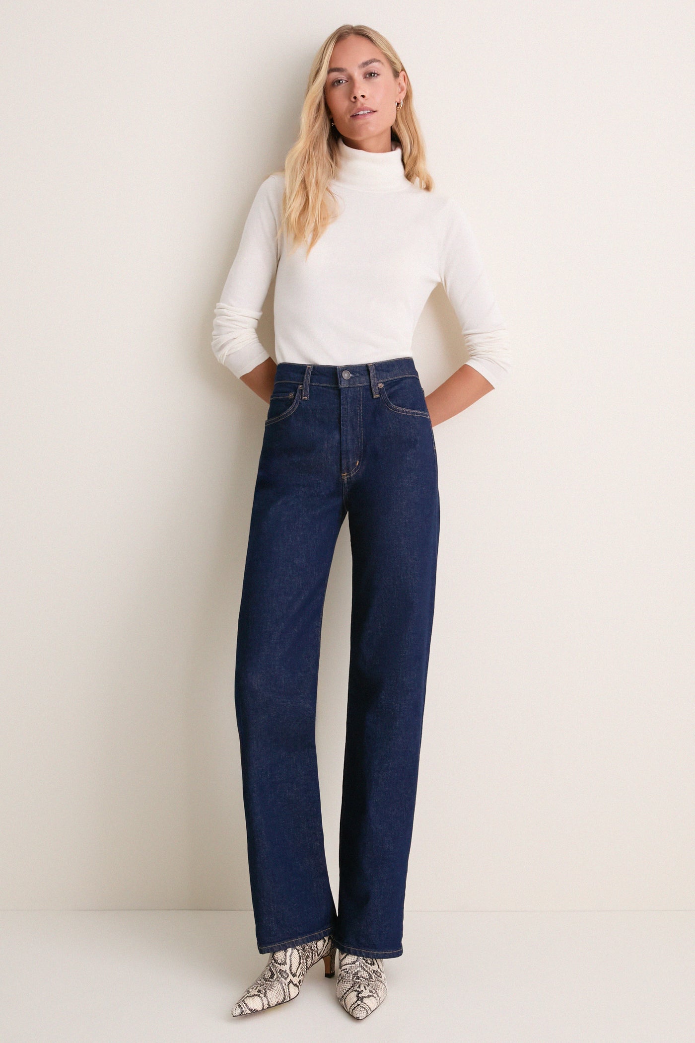 Ivory Cashmere Silk Tinley Turtleneck