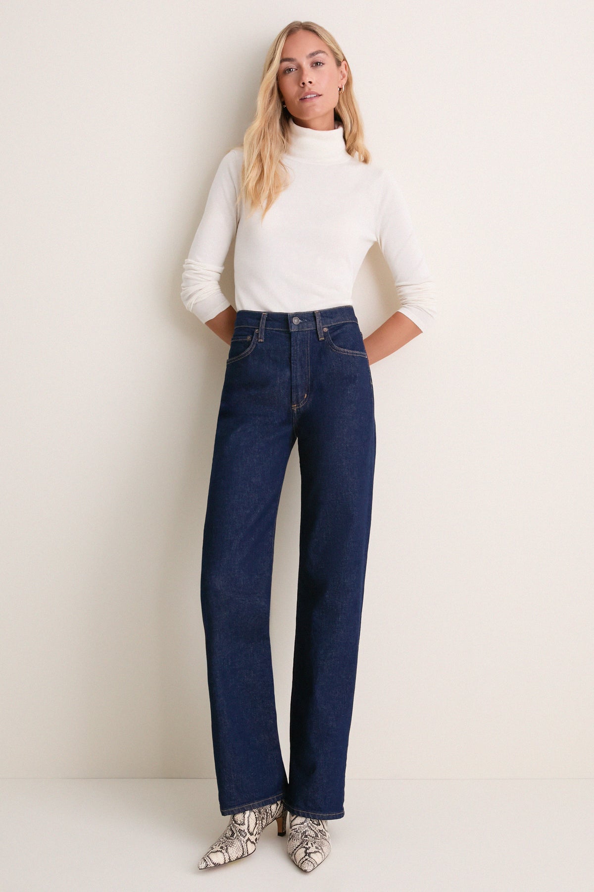 Ivory Cashmere Silk Tinley Turtleneck
