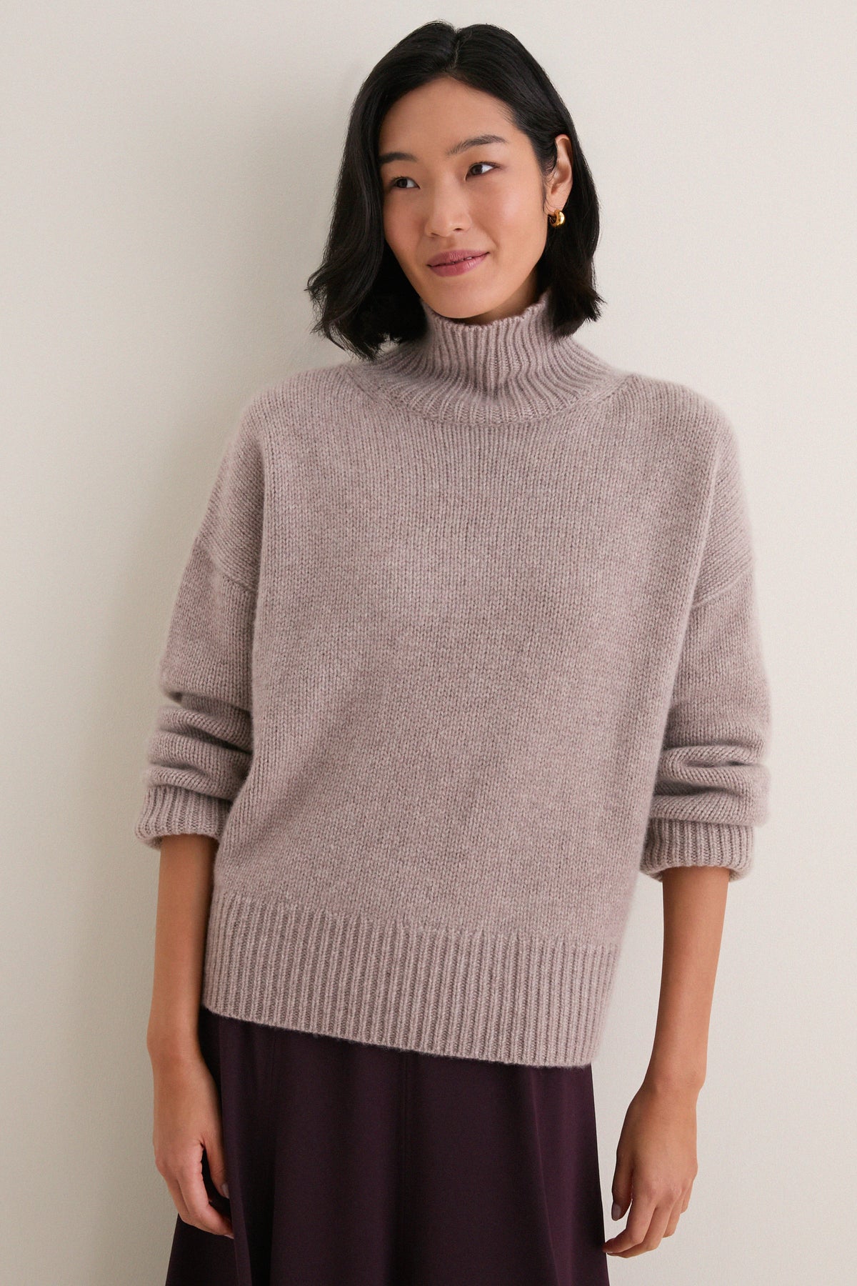 Wheat Cashmere Hannah Turtleneck Sweater