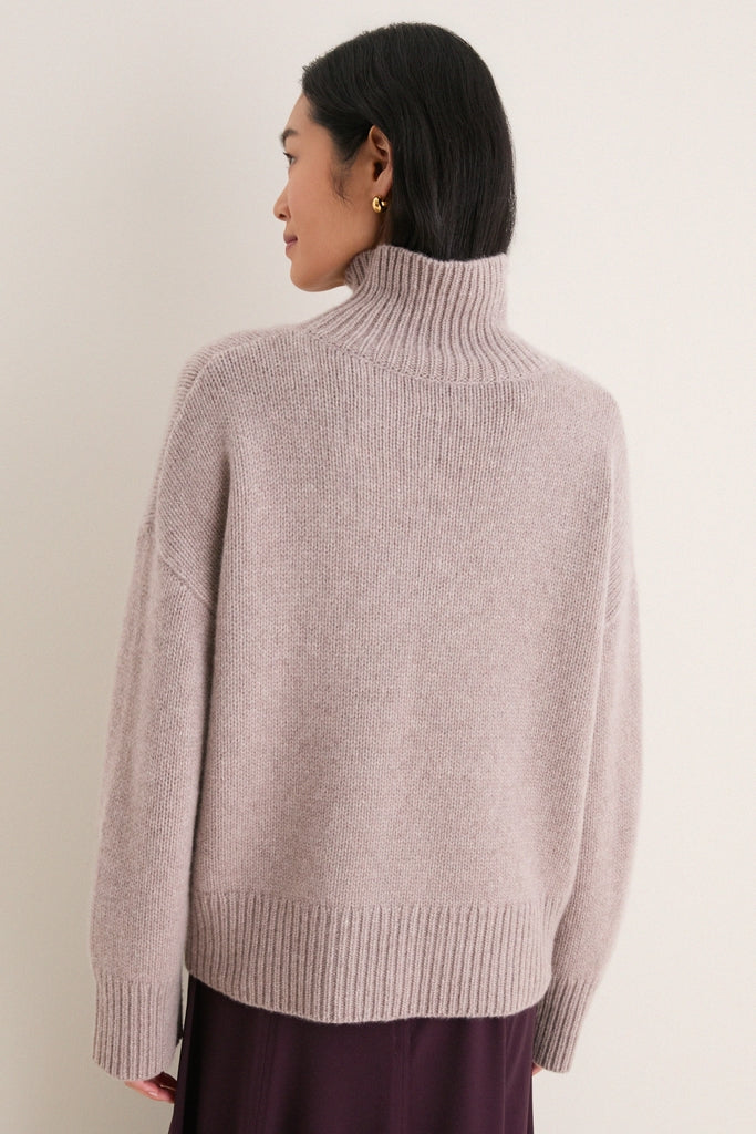 Wheat Cashmere Hannah Turtleneck Sweater