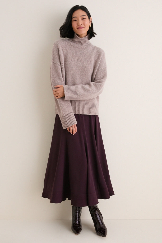 Wheat Cashmere Hannah Turtleneck Sweater
