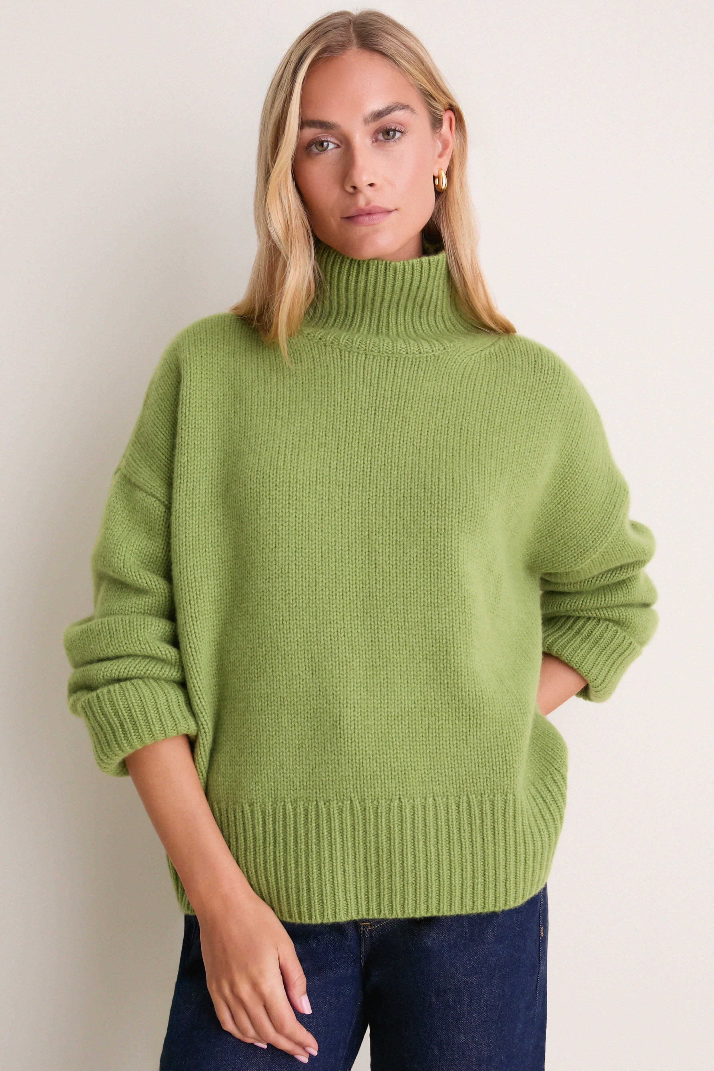 Peridot Cashmere Hannah Turtleneck Sweater | Tuckernuck