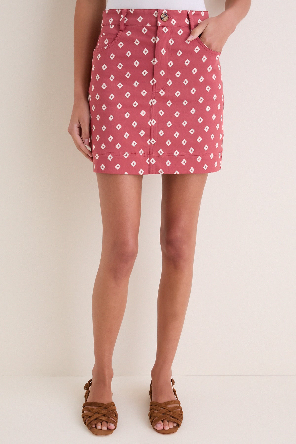 Antique Rouge Diamonds Organic Studio Pocket Skirt