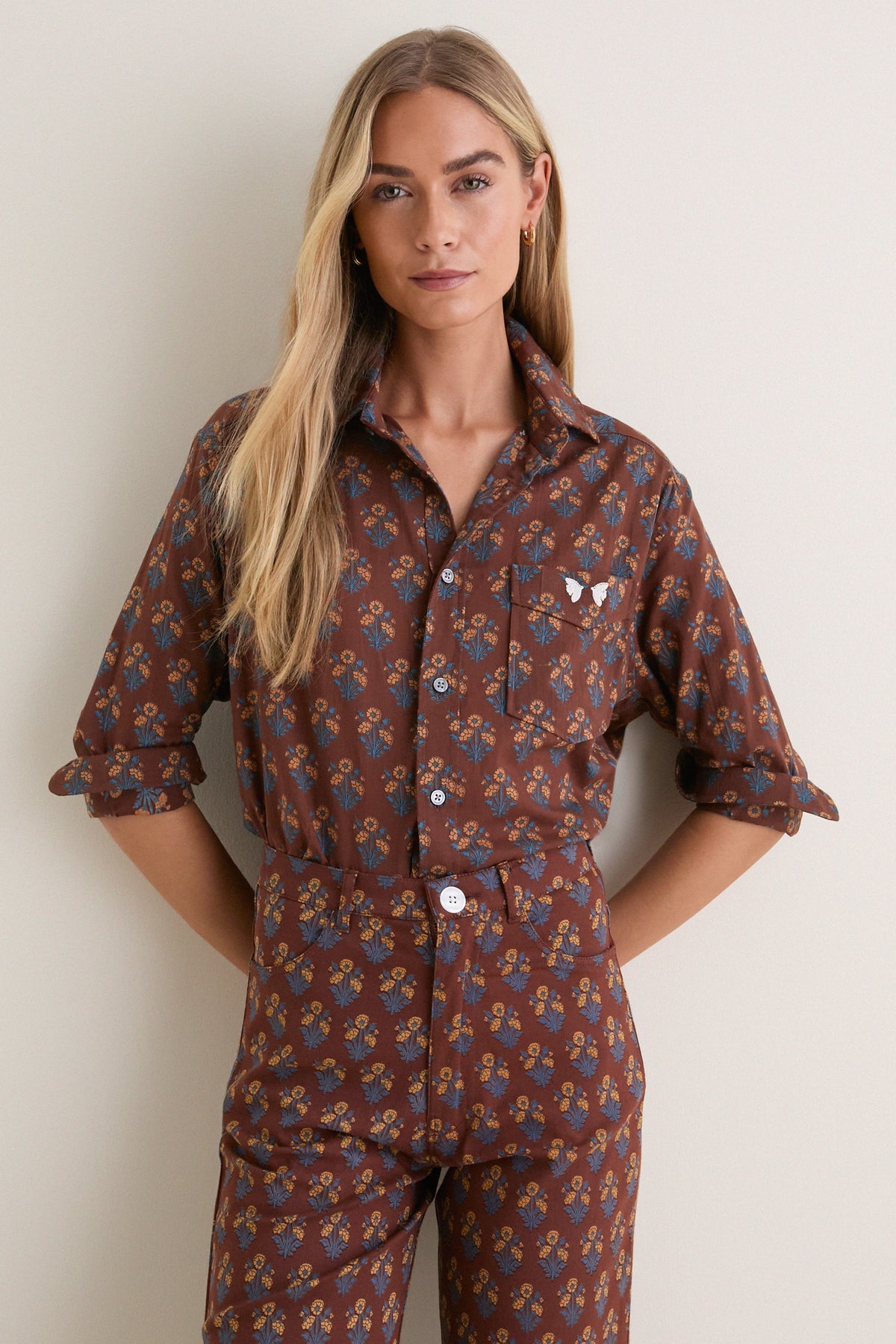 Library Flowers Cocoa Organic Ryan Shirt