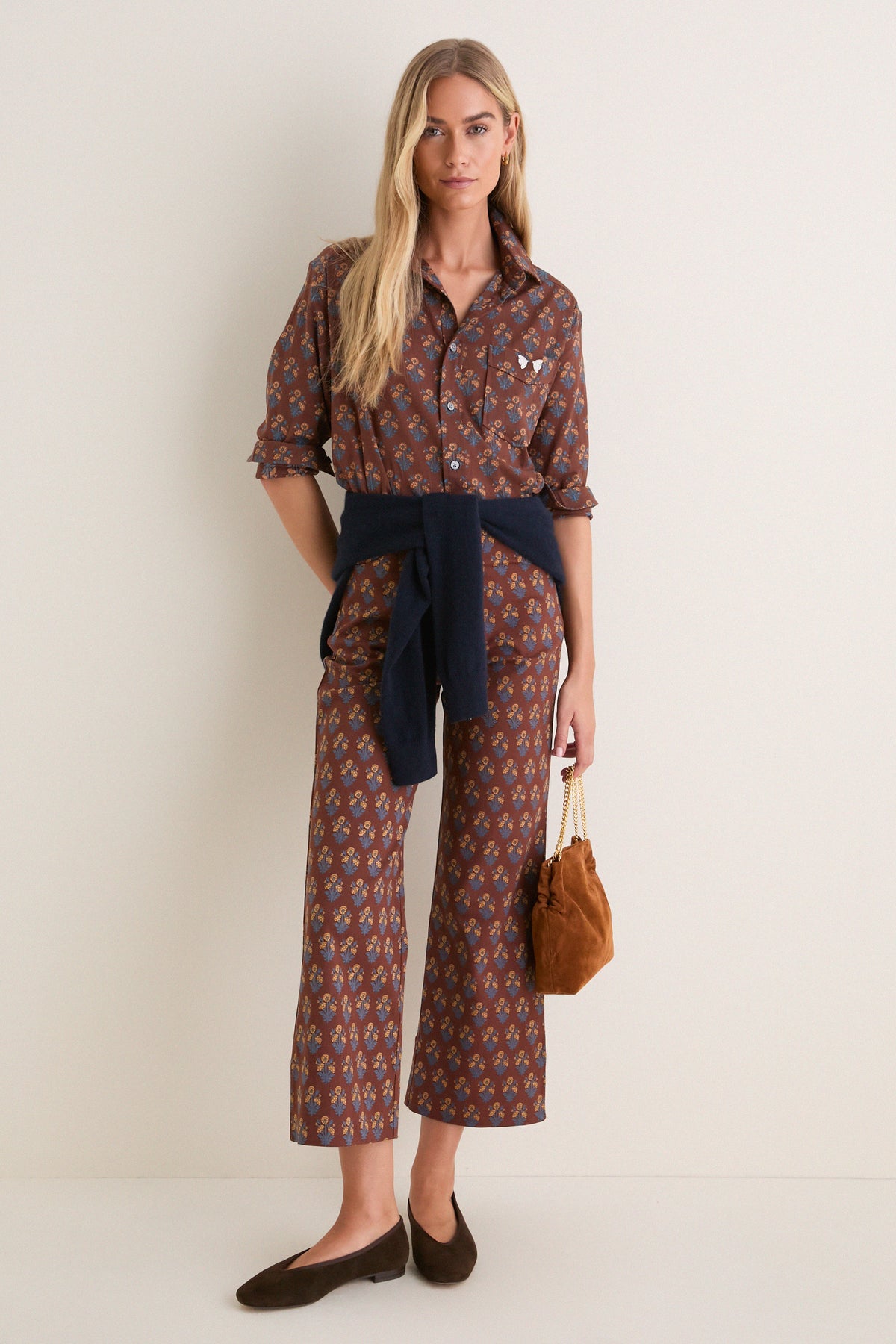 Library Flowers Cocoa Everyday Pant