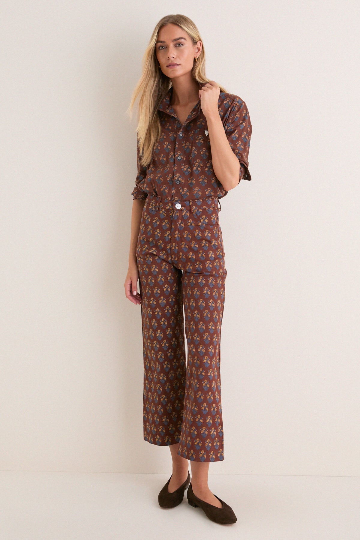 Library Flowers Cocoa Everyday Pant