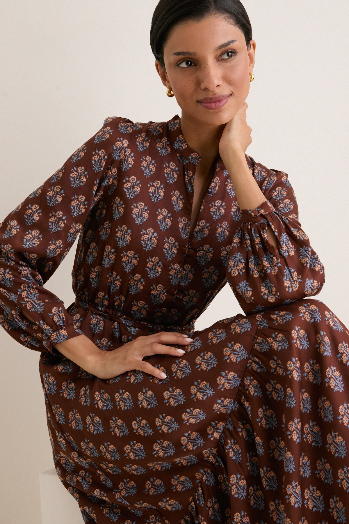 Library Flowers Cocoa Frances 3 Dress