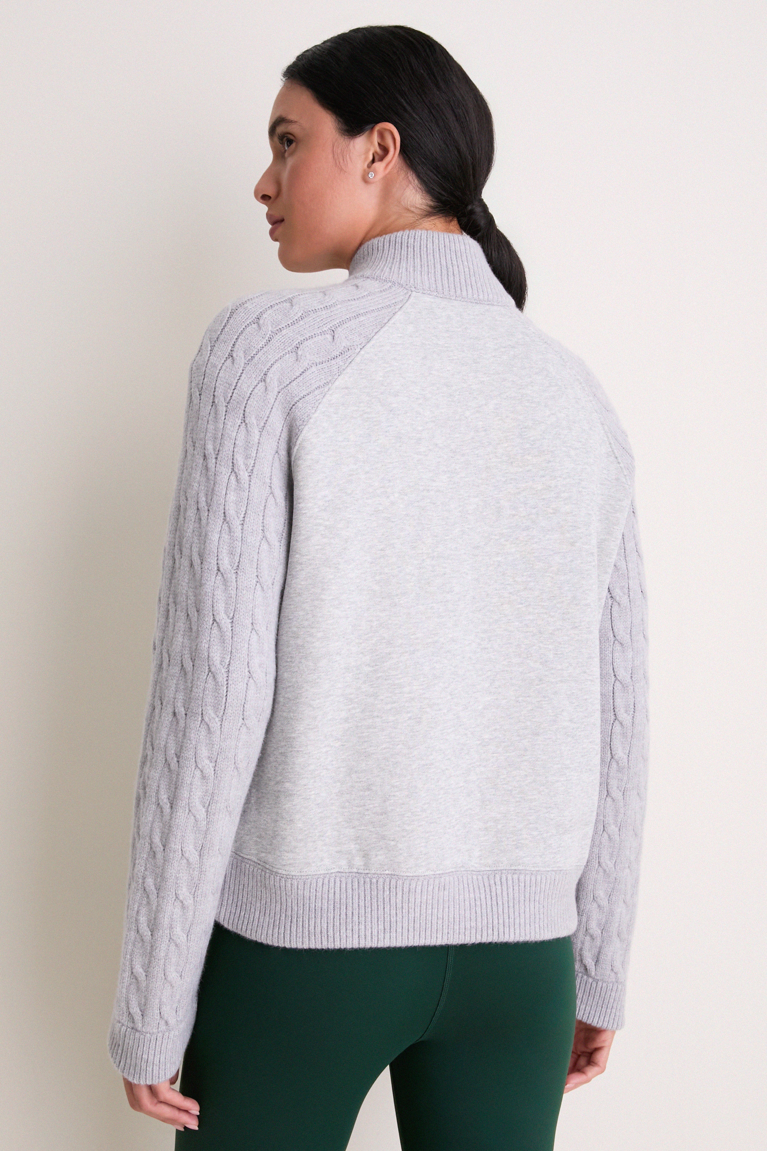 Heather Gray Cable Channing Quarter Zip | Tnuck Sport | Tuckernuck