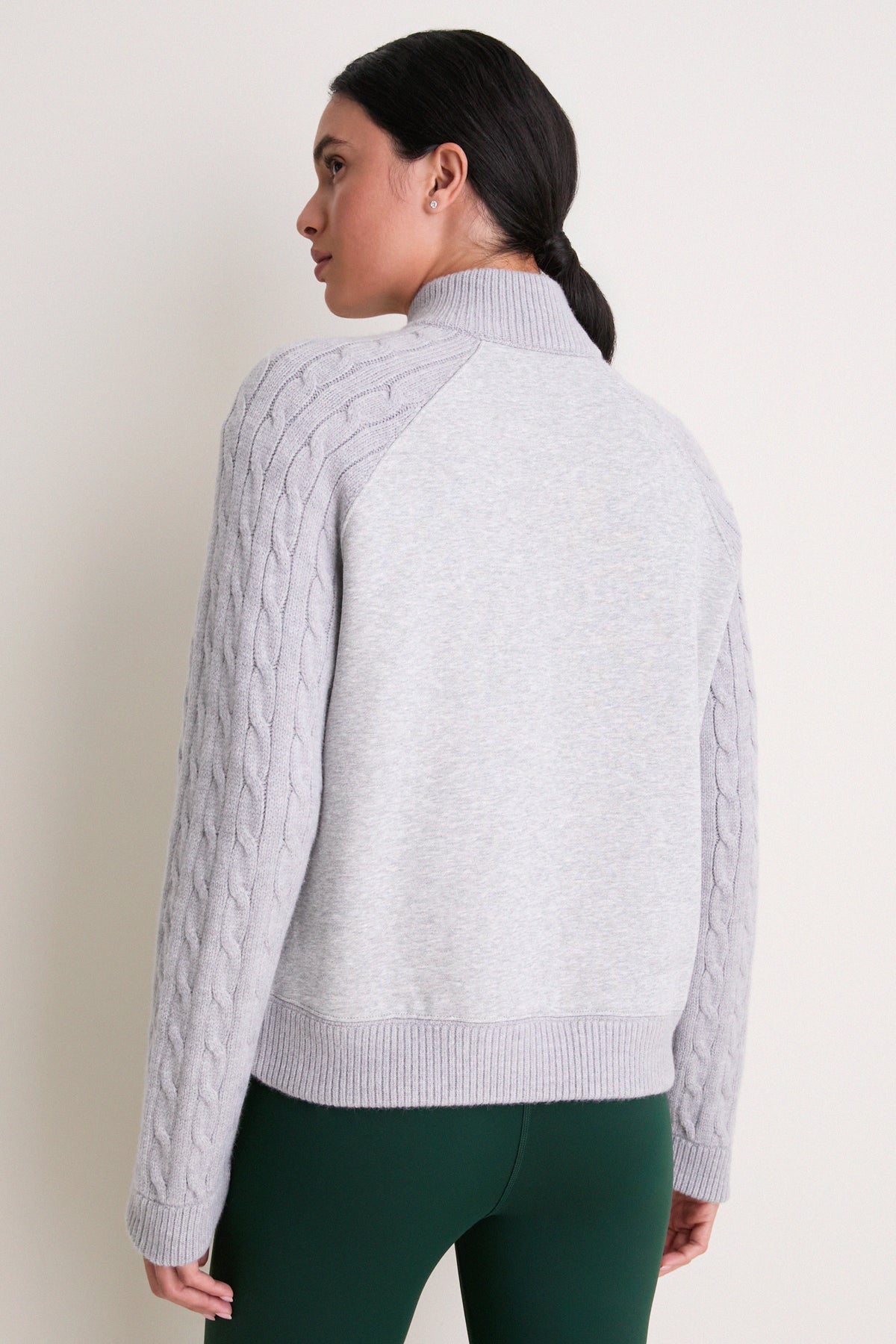 Heather Gray Cable Channing Quarter Zip