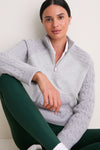 Heather Gray Cable Channing Quarter Zip