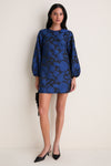 Navy Jacquard Janie Mini Dress