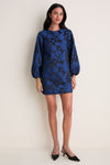 Navy Jacquard Janie Mini Dress