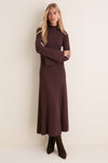 Chocolate Rib Knit Calvin Midi Dress