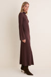 Chocolate Rib Knit Calvin Midi Dress