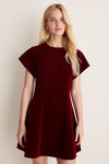Burgundy Velvet Gwyn Mini Dress