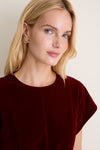Burgundy Velvet Gwyn Mini Dress