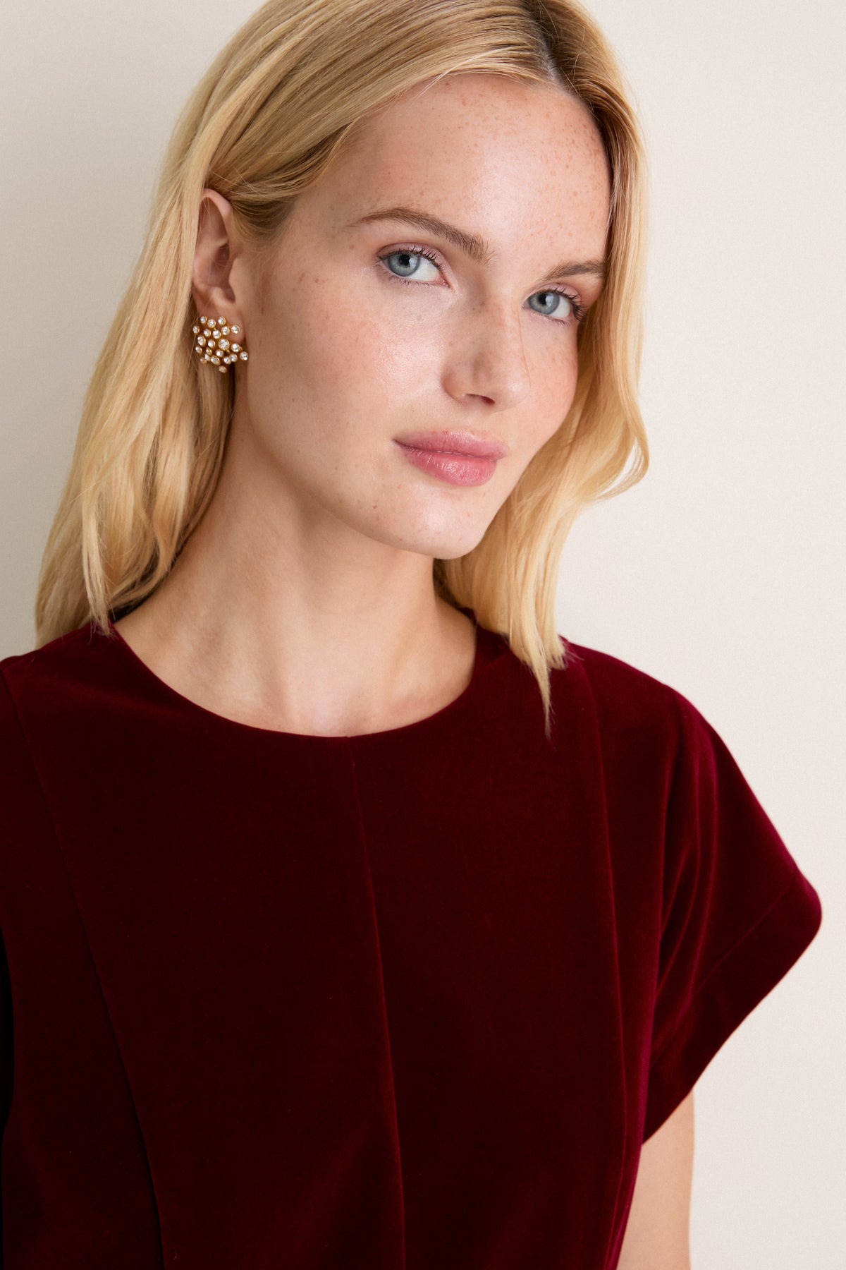 Burgundy Velvet Gwyn Mini Dress