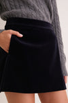 Midnight Navy Velvet Grace Skort