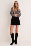 Midnight Navy Velvet Grace Skort