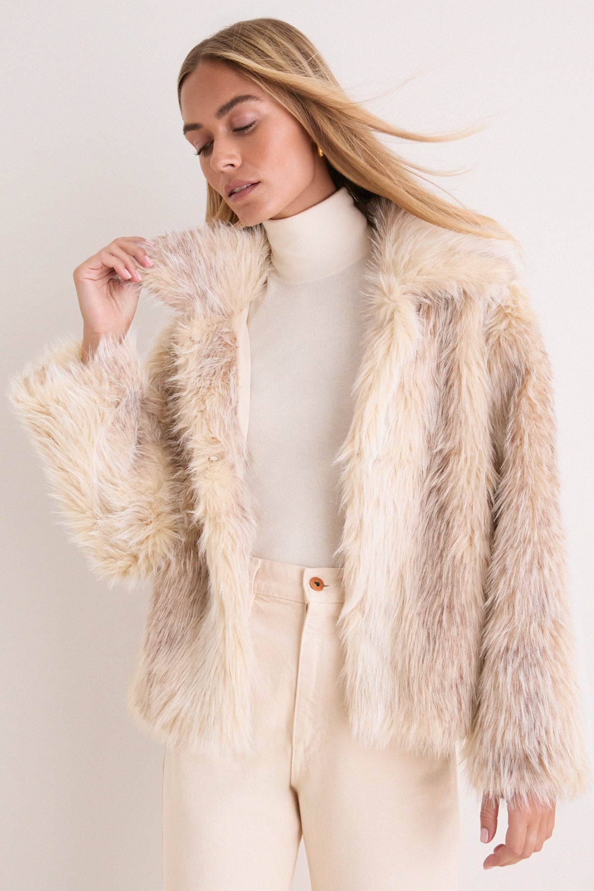 Cream Foxy Fur Kaia Jacket