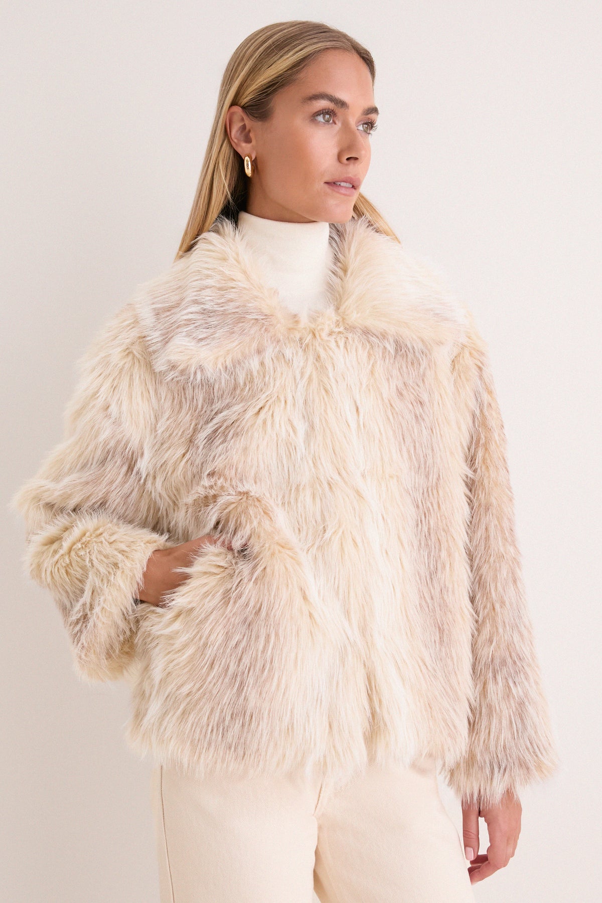 Cream Foxy Fur Kaia Jacket