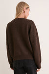Brown Embellished Lana Crewneck