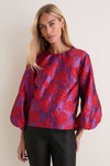 Purple & Red Jacquard Janie Blouse