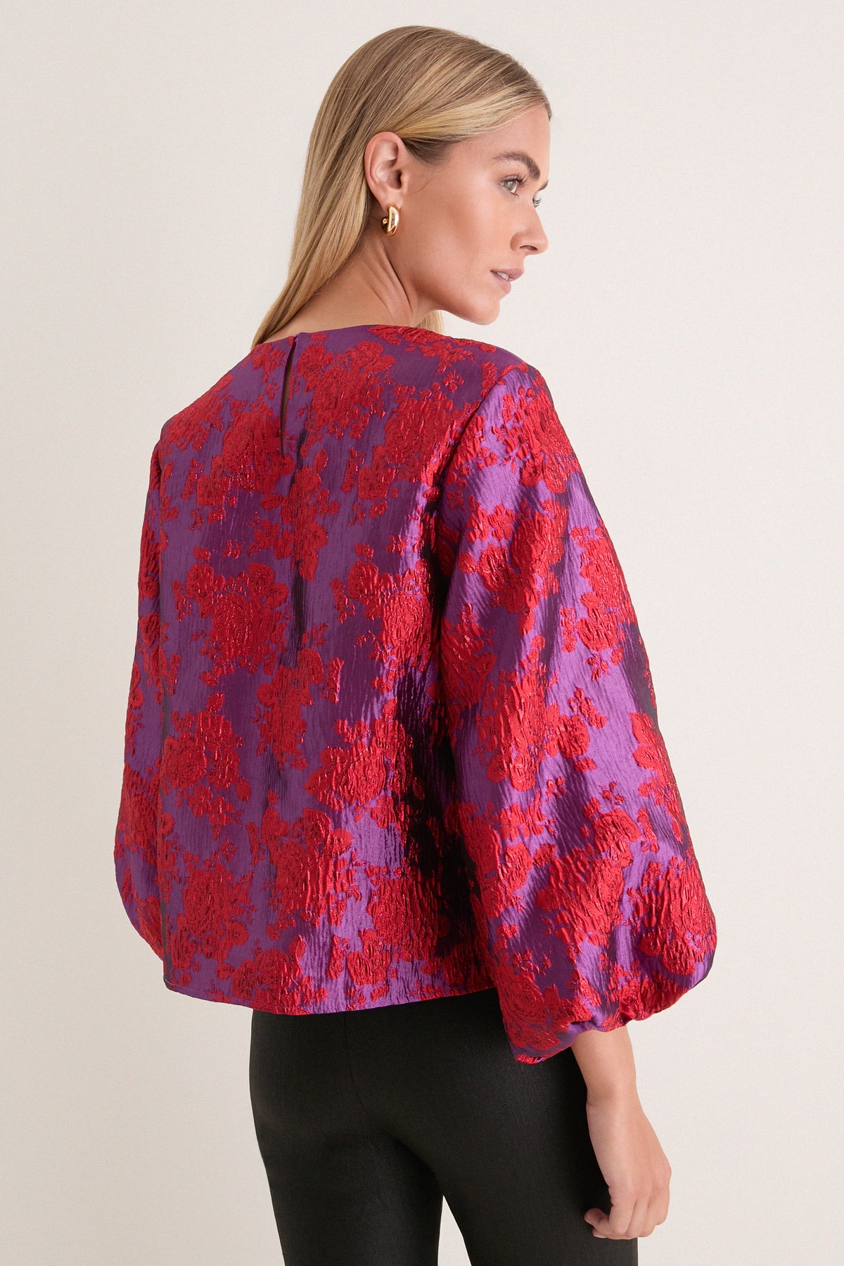 Purple & Red Jacquard Janie Blouse