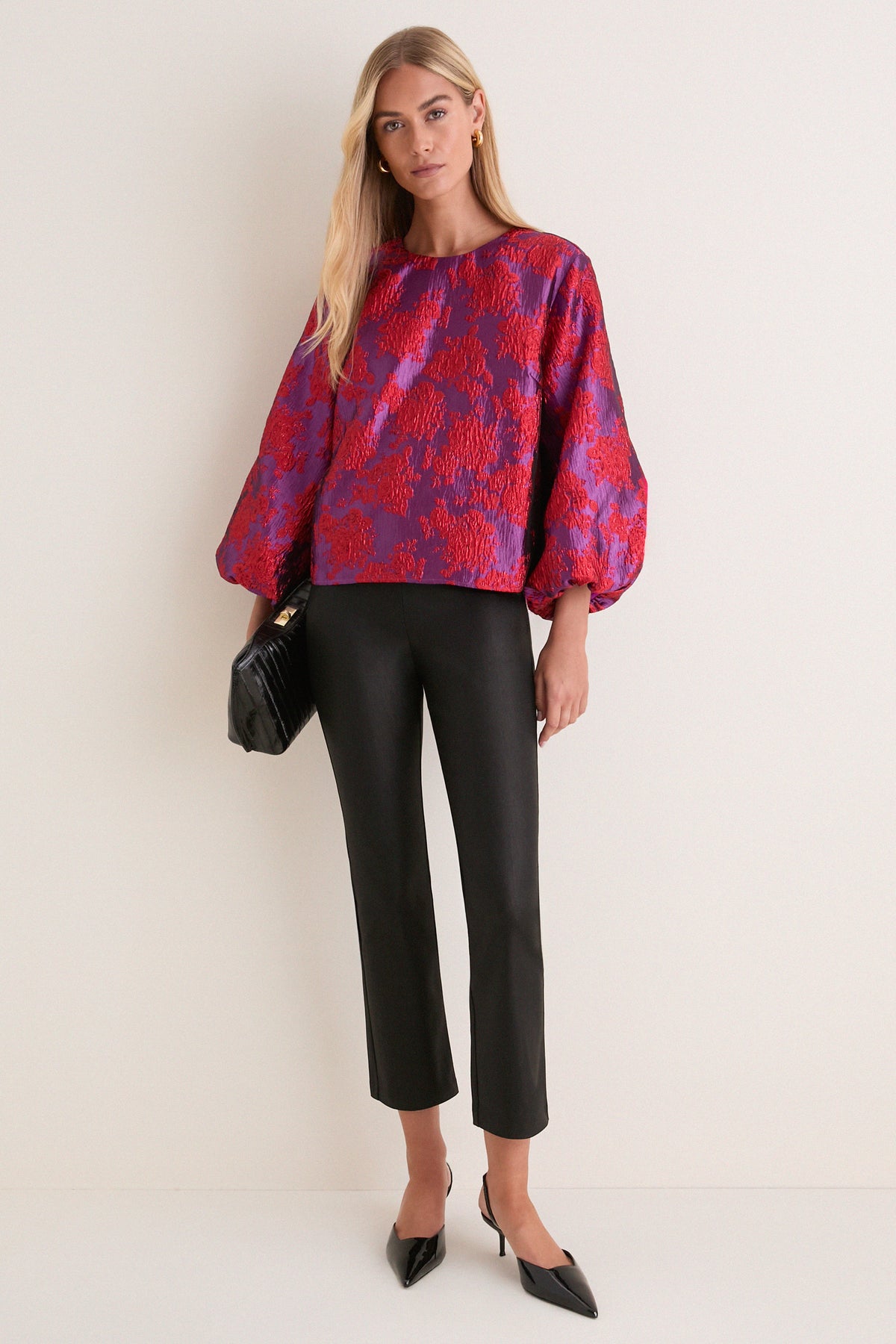 Purple & Red Jacquard Janie Blouse