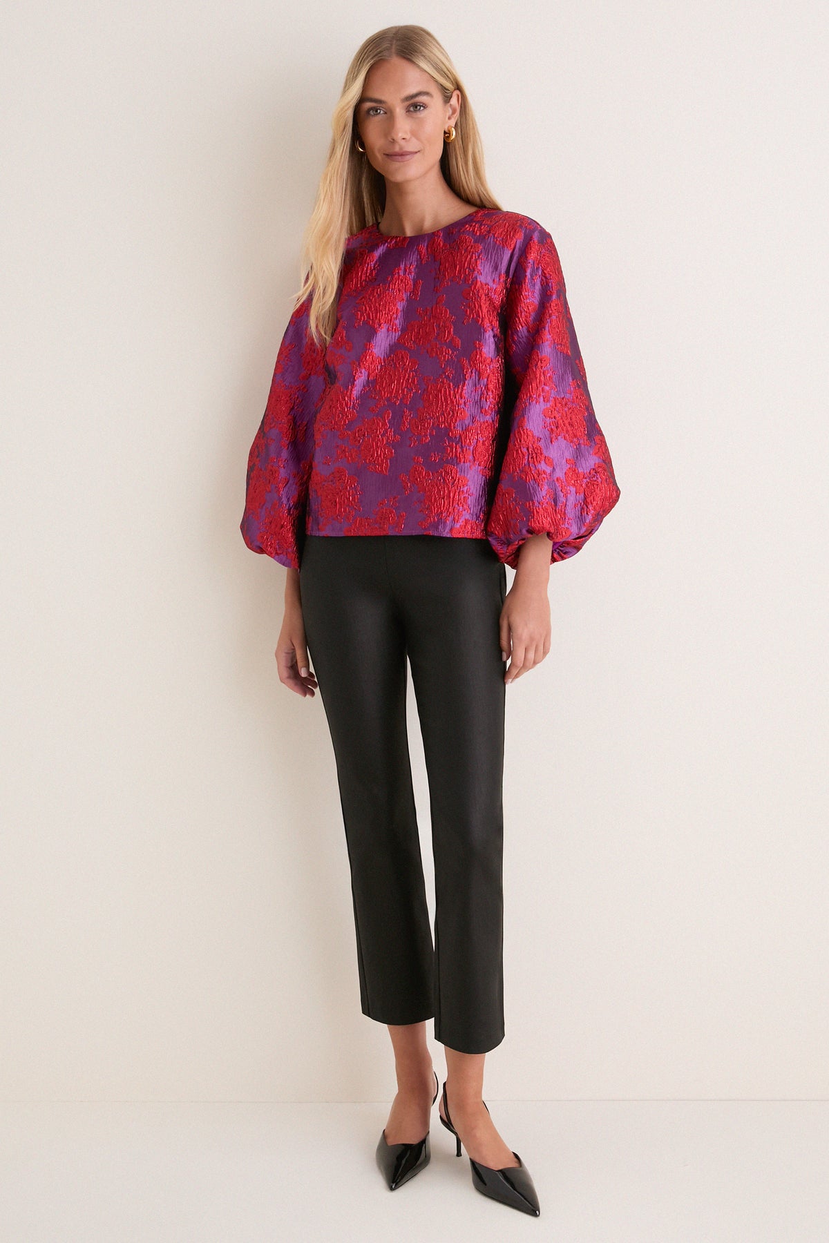 Purple & Red Jacquard Janie Blouse