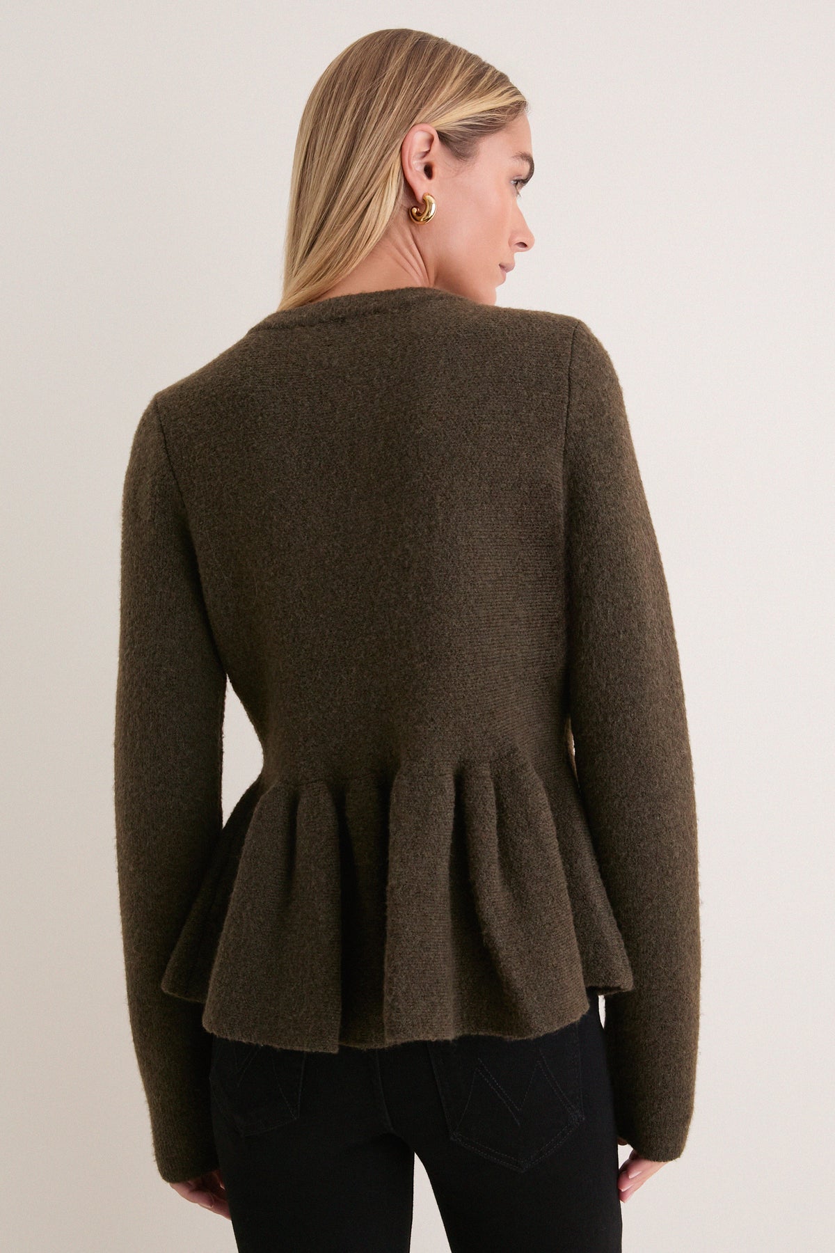 Olive Embellished Bow Scottie Cardigan
