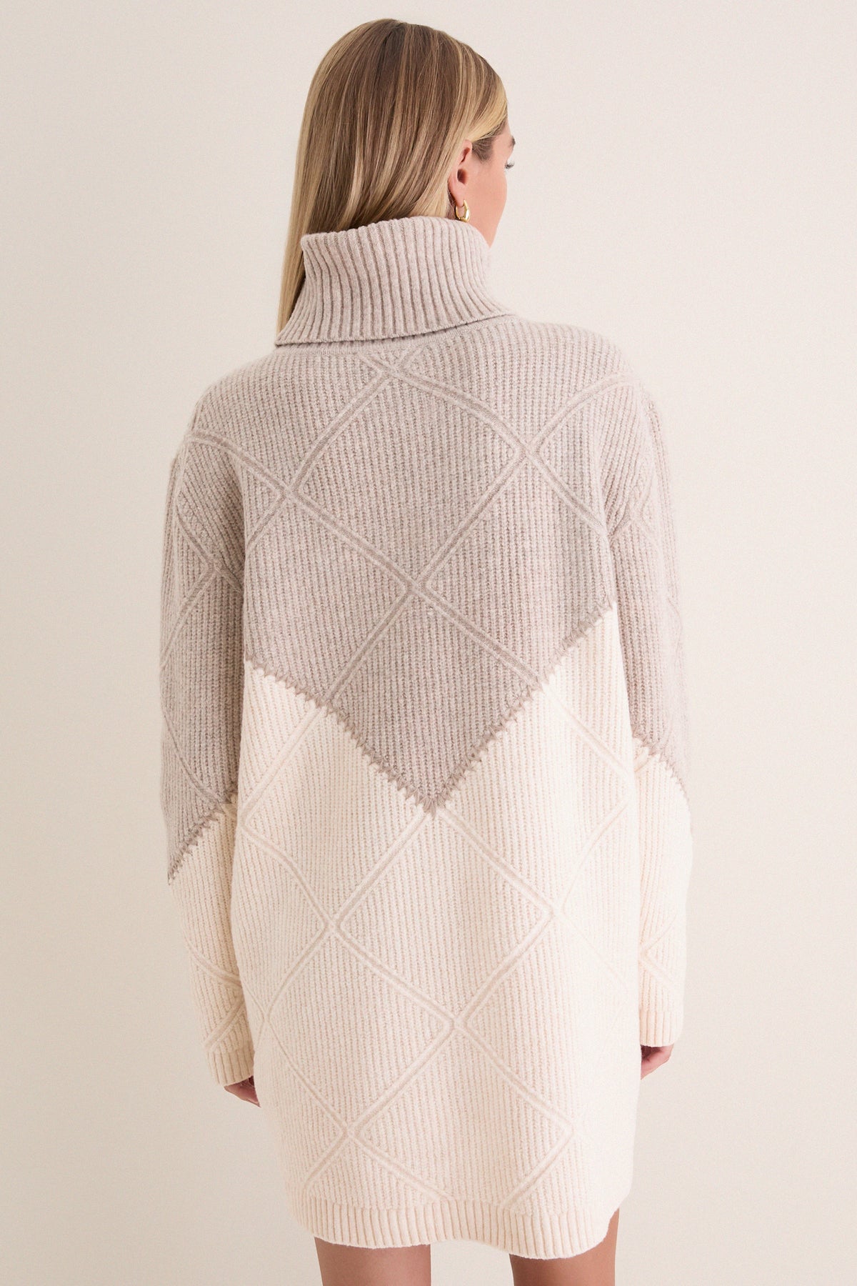Taupe & Cream Demi Sweater Dress