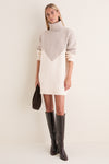Taupe & Cream Demi Sweater Dress