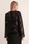 Black Sequin Applique Cleo Blouse
