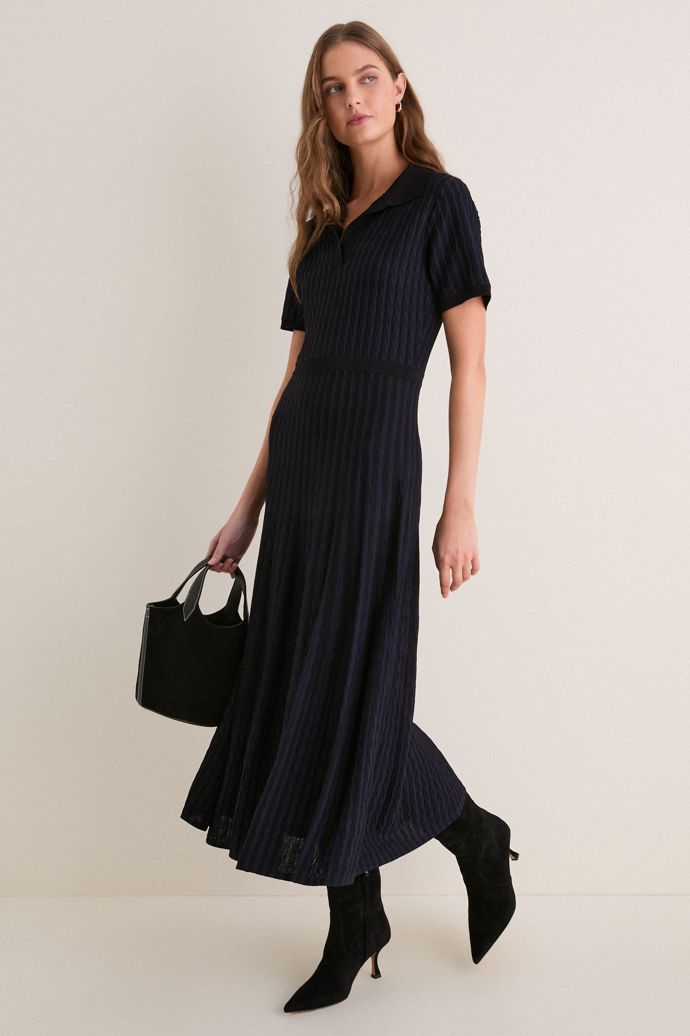Midnight Knit Maude Polo Dress