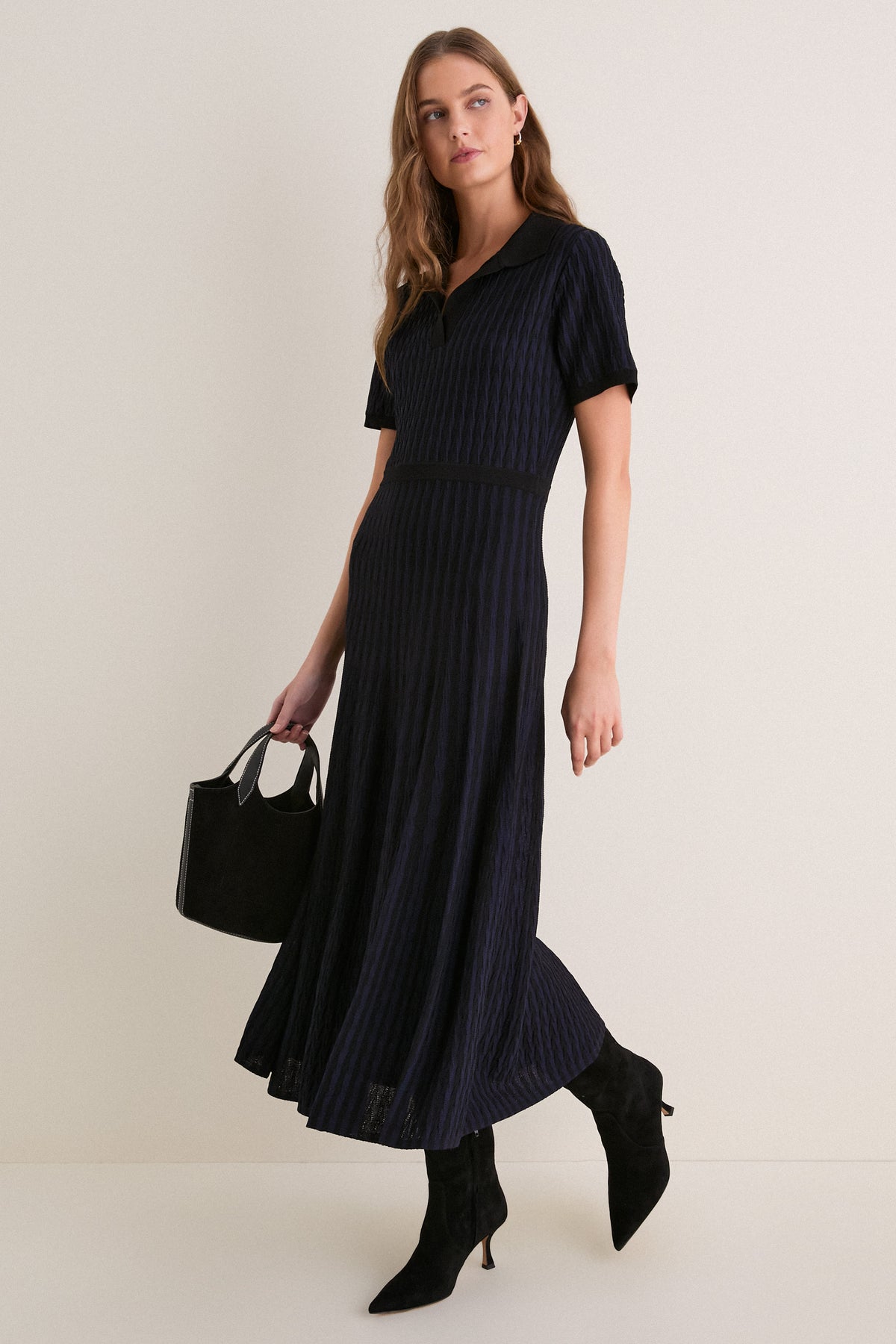 Midnight Knit Maude Polo Dress