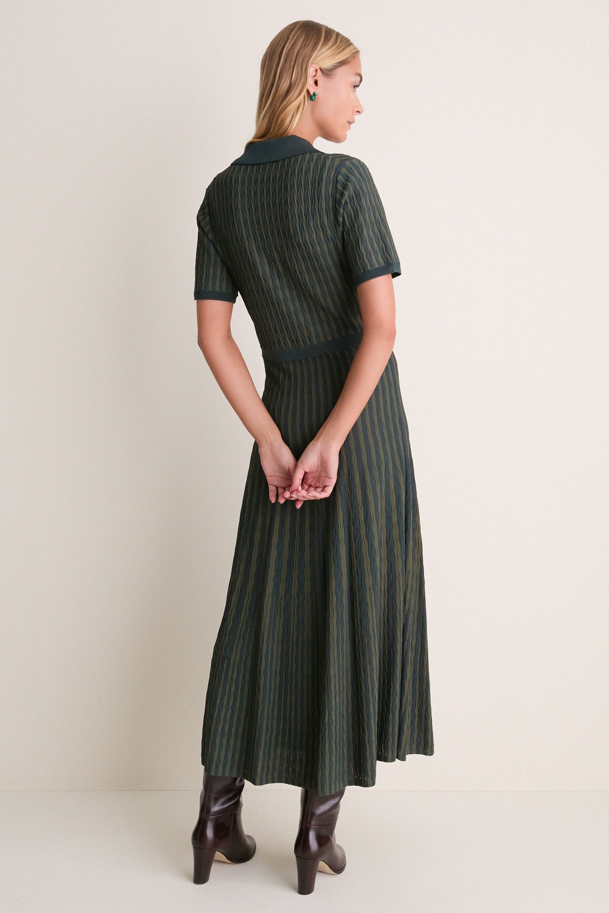 Evergreen Knit Maude Polo Dress