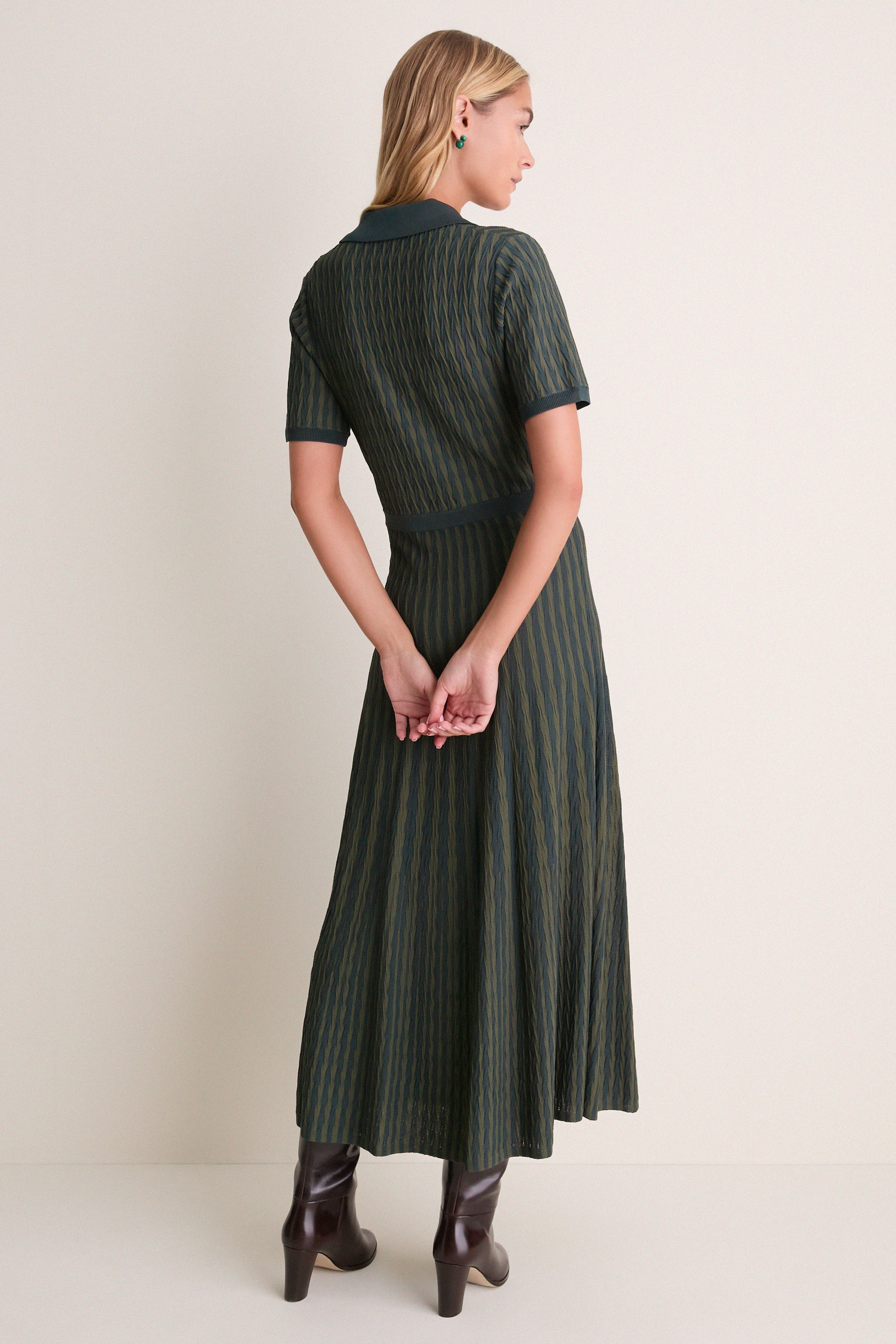 Evergreen Knit Maude Polo Dress