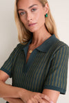 Evergreen Knit Maude Polo Dress