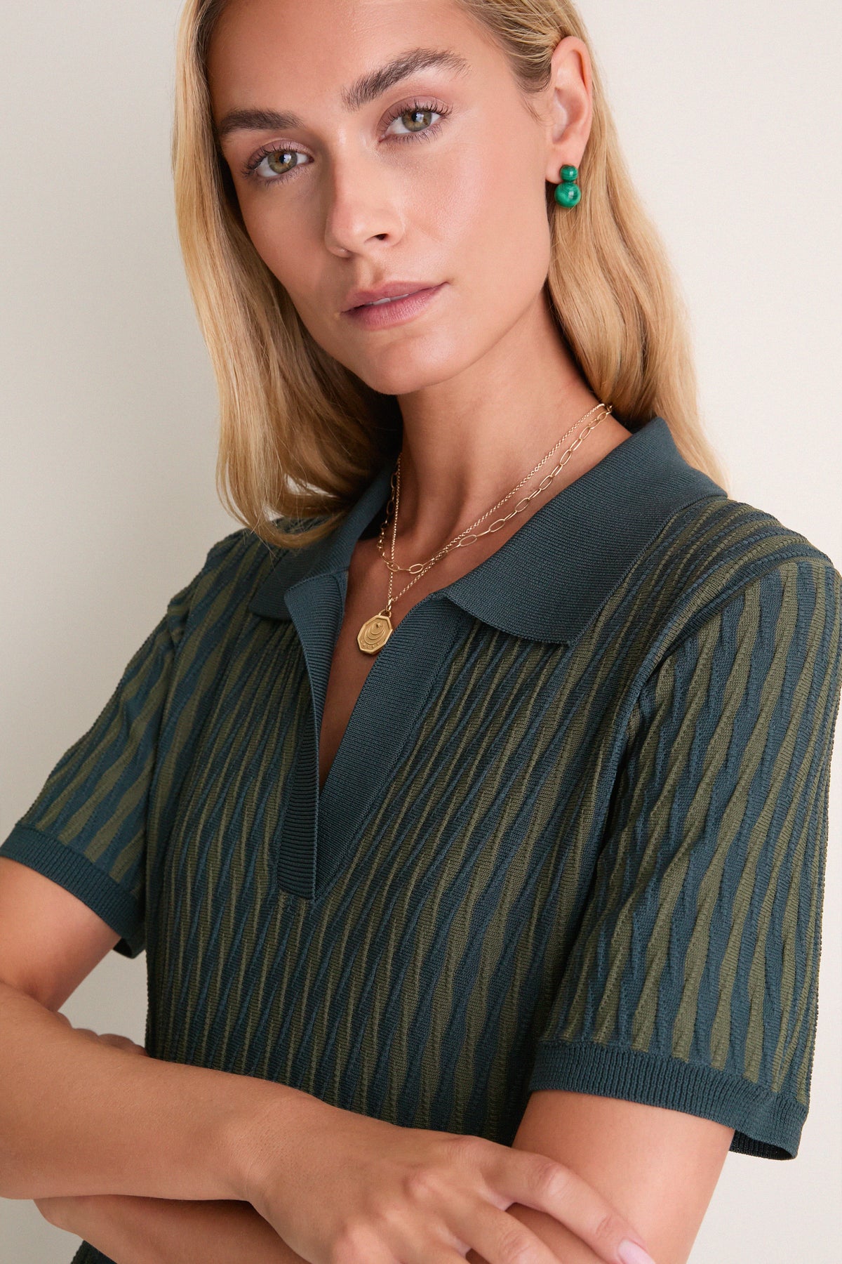 Evergreen Knit Maude Polo Dress