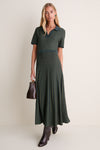 Evergreen Knit Maude Polo Dress
