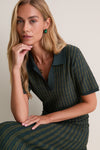 Evergreen Knit Maude Polo Dress