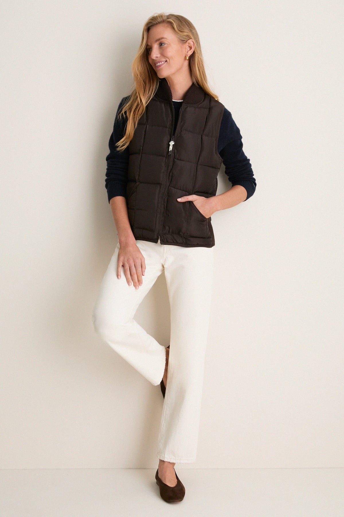 Coffee Spence Puffer Vest