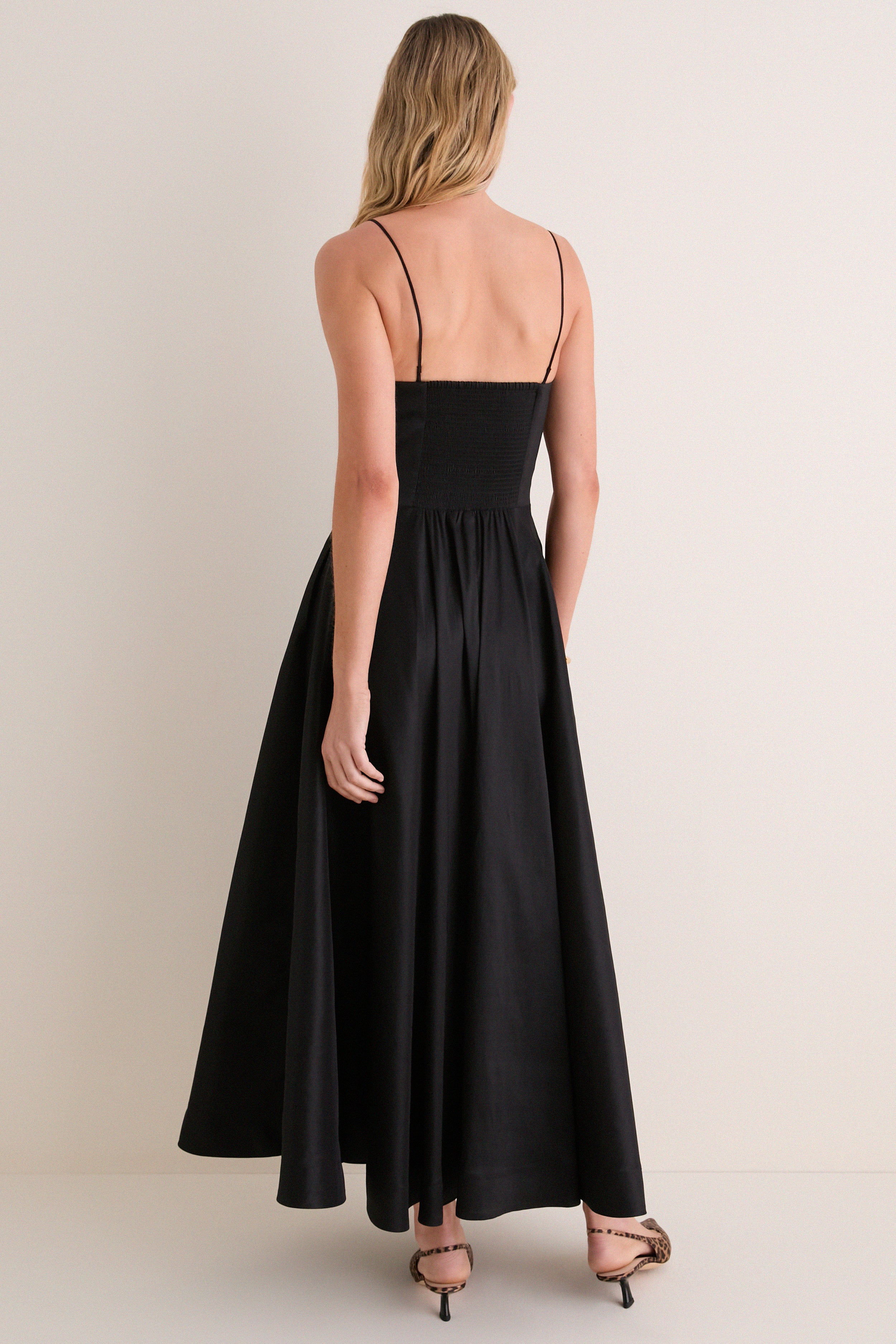 Noir Taffeta Naomi Dress