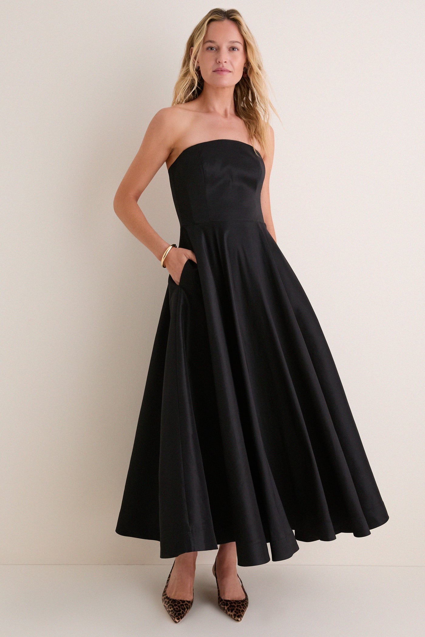 Noir Taffeta Naomi Dress