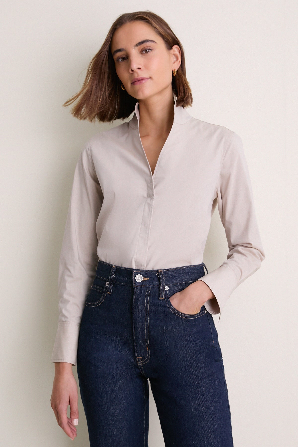 Taupe Bessette Button Down