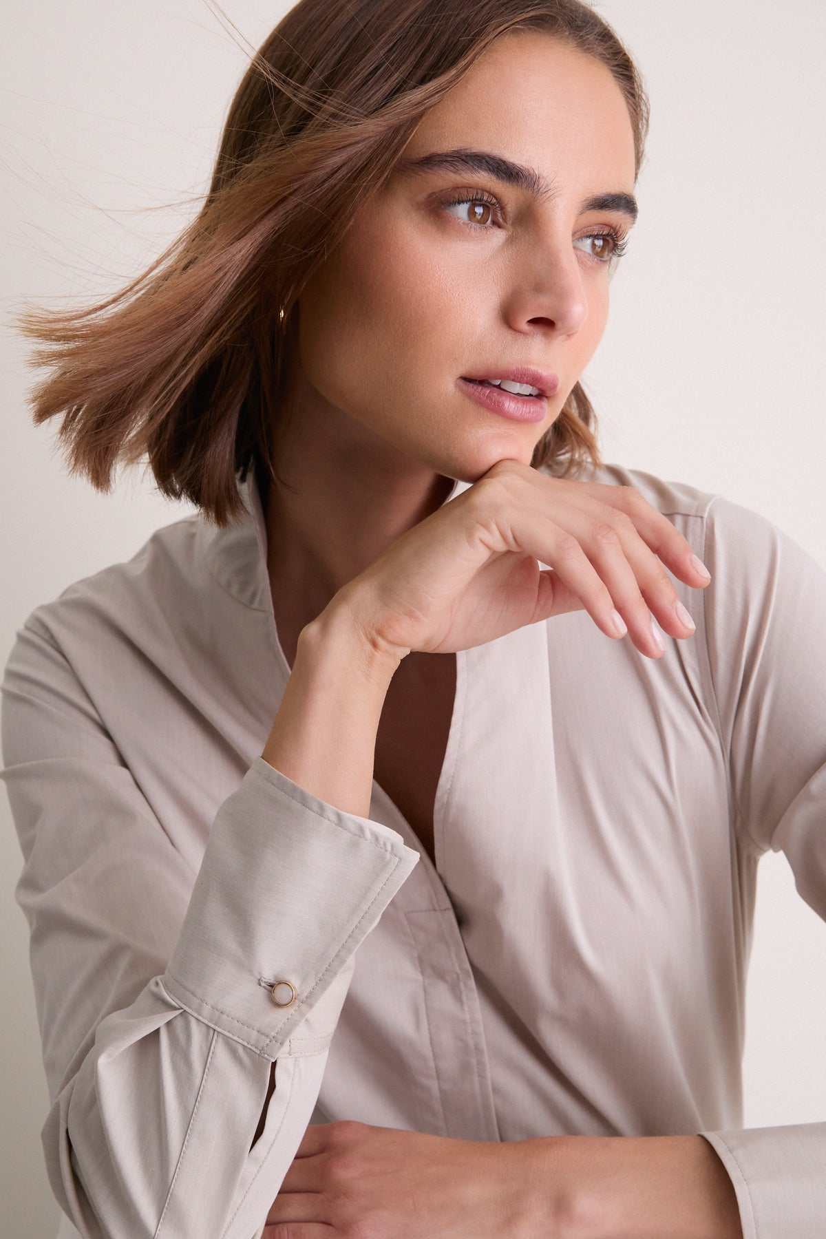 Taupe Bessette Button Down