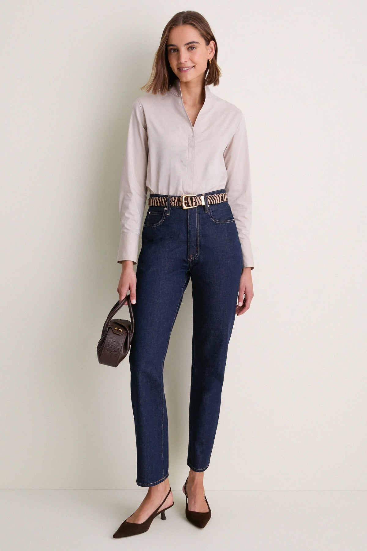 Taupe Bessette Button Down