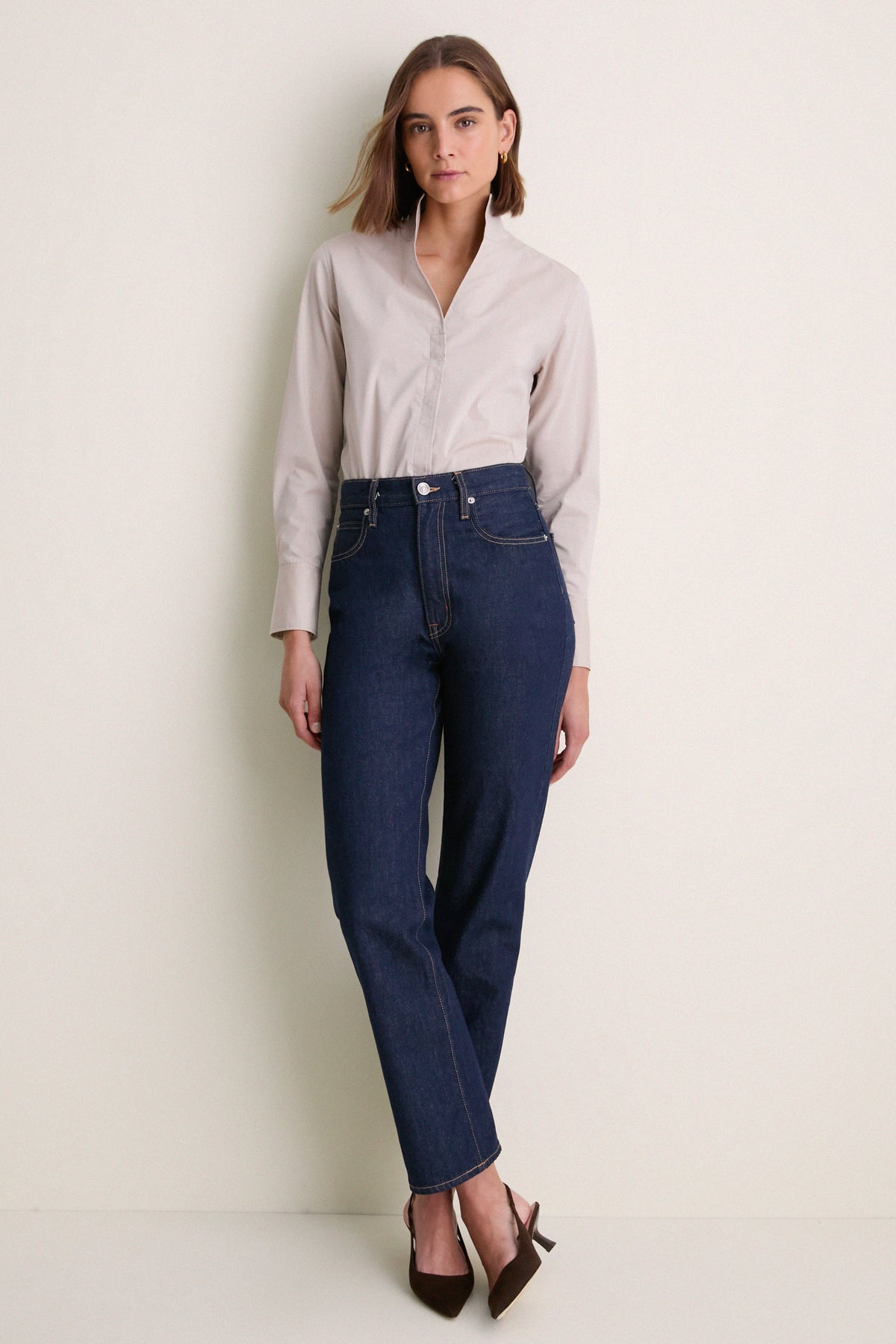 Taupe Bessette Button Down