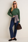 Washed Forest Long Sleeve Pique Holmes Boyfriend Polo